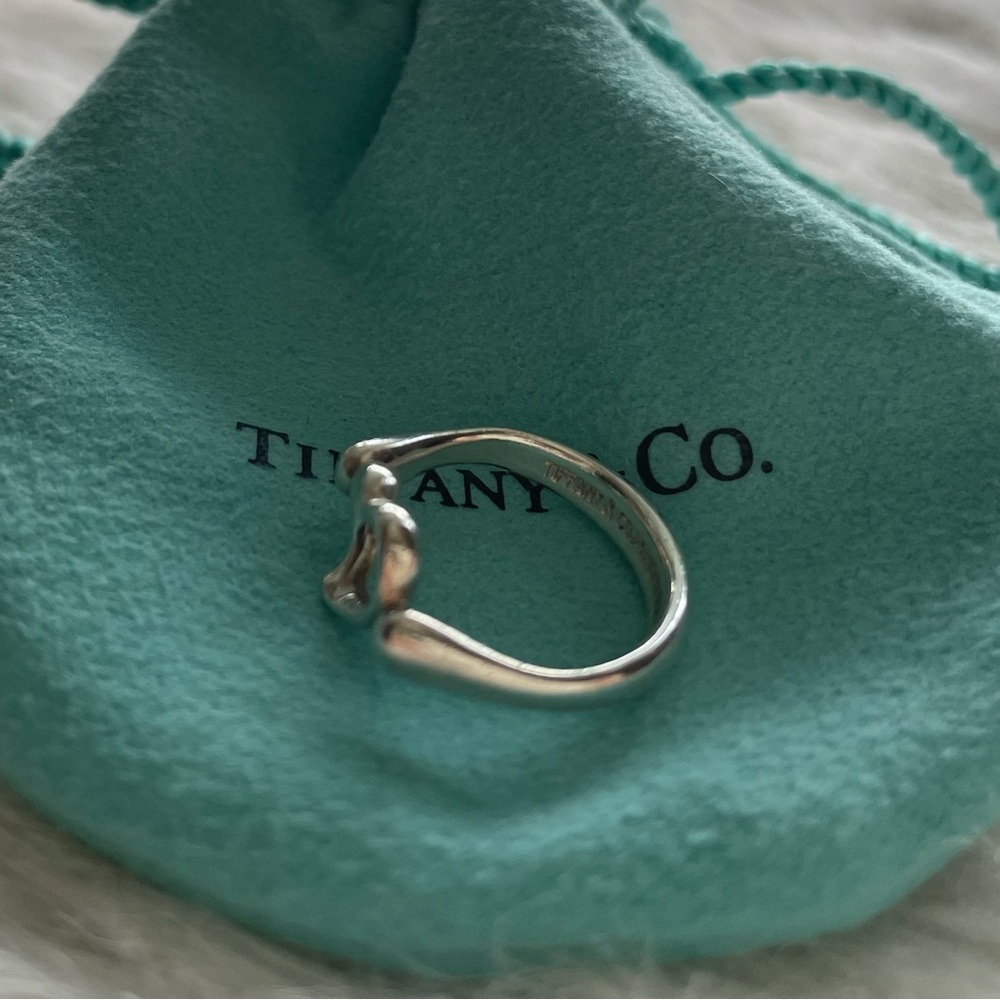 Tiffany and Co. Open Heart Ring Size 4 - Picture 5 of 14